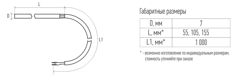 Габаритные размеры погружного датчика Габаритные размеры погружного датчика